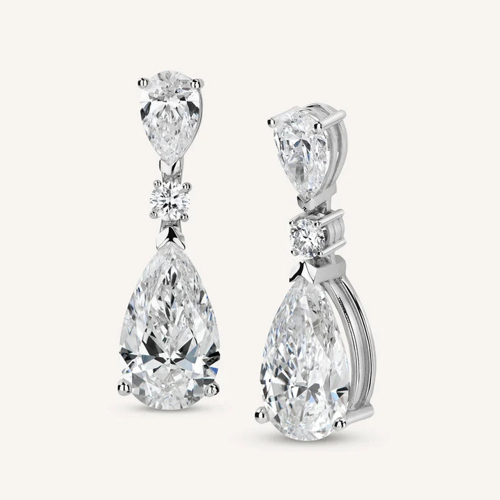 The Monarch Pear-Cut Diamond Drop Earrings